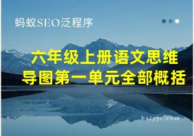 六年级上册语文思维导图第一单元全部概括