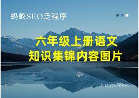 六年级上册语文知识集锦内容图片