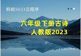 六年级下册古诗人教版2023