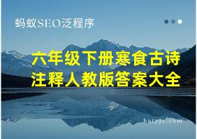 六年级下册寒食古诗注释人教版答案大全