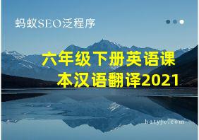 六年级下册英语课本汉语翻译2021