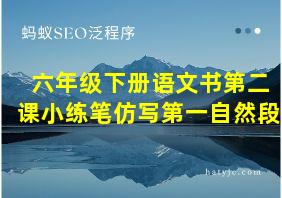 六年级下册语文书第二课小练笔仿写第一自然段