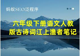 六年级下册语文人教版古诗词江上渔者笔记