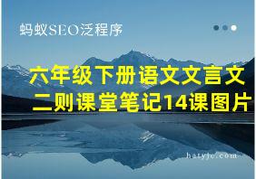 六年级下册语文文言文二则课堂笔记14课图片