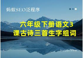 六年级下册语文3课古诗三首生字组词