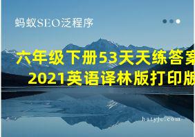 六年级下册53天天练答案2021英语译林版打印版