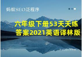 六年级下册53天天练答案2021英语译林版