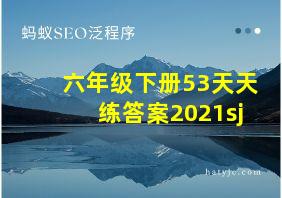 六年级下册53天天练答案2021sj