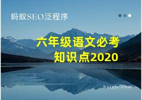 六年级语文必考知识点2020