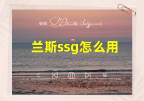 兰斯ssg怎么用