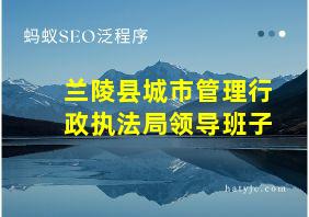 兰陵县城市管理行政执法局领导班子