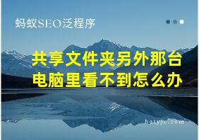 共享文件夹另外那台电脑里看不到怎么办