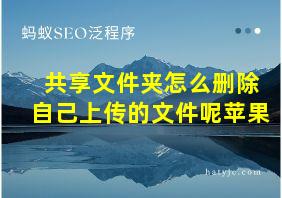 共享文件夹怎么删除自己上传的文件呢苹果