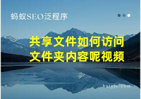 共享文件如何访问文件夹内容呢视频