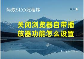 关闭浏览器自带播放器功能怎么设置