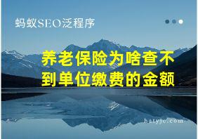 养老保险为啥查不到单位缴费的金额