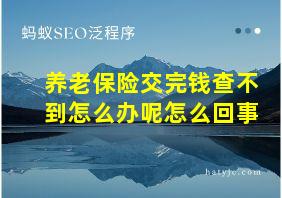 养老保险交完钱查不到怎么办呢怎么回事