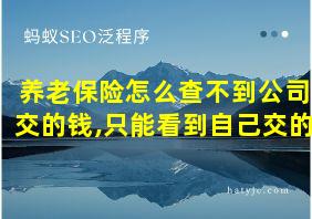 养老保险怎么查不到公司交的钱,只能看到自己交的