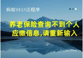 养老保险查询不到个人应缴信息,请重新输入