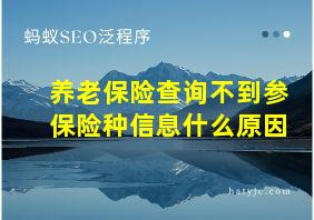 养老保险查询不到参保险种信息什么原因