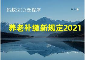 养老补缴新规定2021