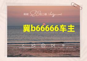 冀b66666车主