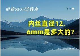 内丝直径12.6mm是多大的?