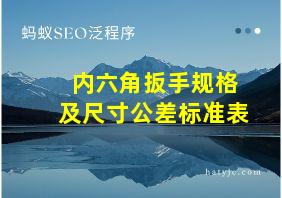 内六角扳手规格及尺寸公差标准表