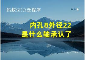 内孔8外径22是什么轴承认了