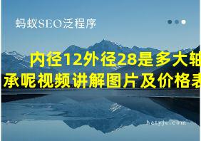 内径12外径28是多大轴承呢视频讲解图片及价格表