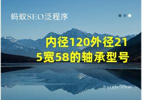 内径120外径215宽58的轴承型号