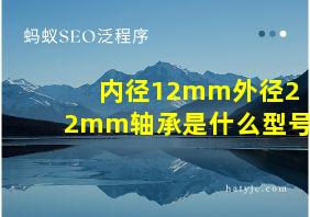 内径12mm外径22mm轴承是什么型号