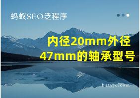 内径20mm外径47mm的轴承型号