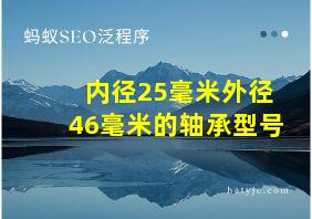 内径25毫米外径46毫米的轴承型号