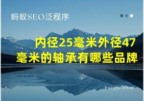 内径25毫米外径47毫米的轴承有哪些品牌