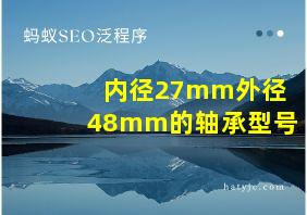 内径27mm外径48mm的轴承型号