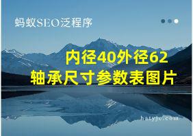 内径40外径62轴承尺寸参数表图片