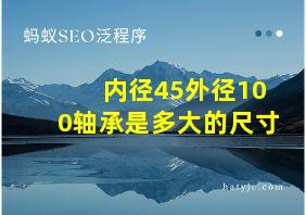 内径45外径100轴承是多大的尺寸