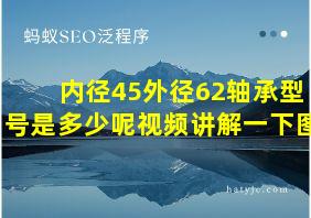 内径45外径62轴承型号是多少呢视频讲解一下图