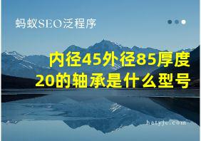 内径45外径85厚度20的轴承是什么型号