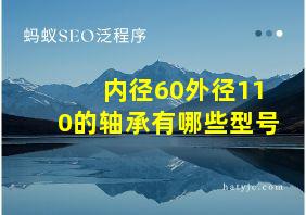 内径60外径110的轴承有哪些型号