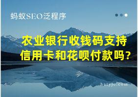 农业银行收钱码支持信用卡和花呗付款吗?