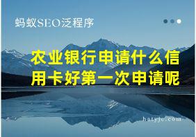 农业银行申请什么信用卡好第一次申请呢