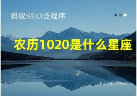 农历1020是什么星座