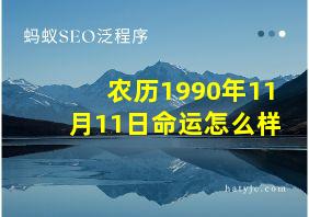 农历1990年11月11日命运怎么样