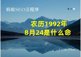 农历1992年8月24是什么命