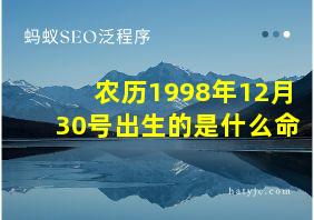 农历1998年12月30号出生的是什么命