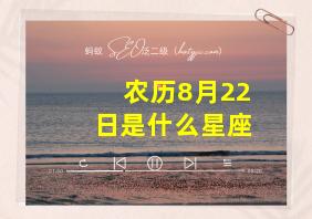 农历8月22日是什么星座