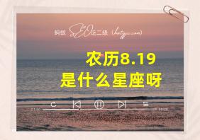 农历8.19是什么星座呀