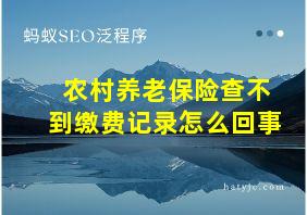 农村养老保险查不到缴费记录怎么回事